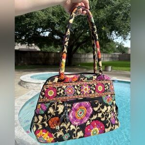 Vera Bradley Suzani Multicolor Floral Double Handle Shoulder Bag Quilted EUC